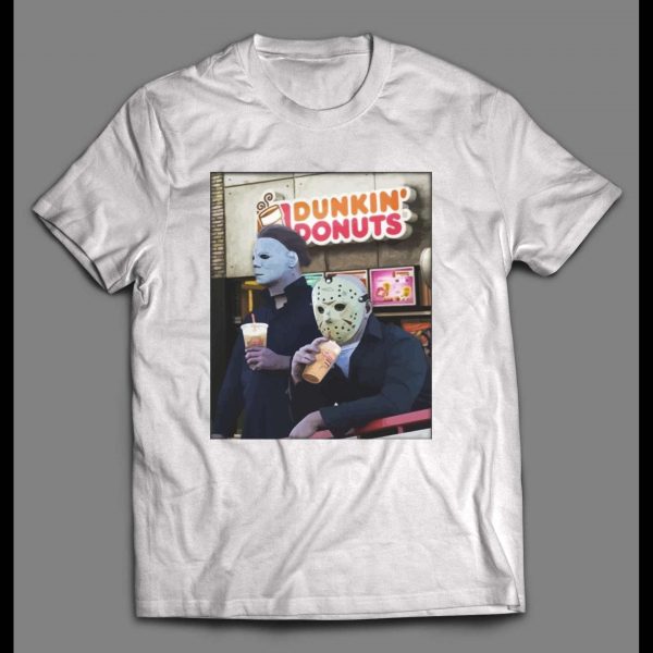 JASON X MICHAEL MYERS AT DUNKIN DONUTS HALLOWEEN SHIRT