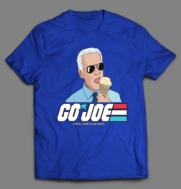 SLEEPY JOE ICE CREAM CONE "GO JOE A REAL AMERICAN HERO" CARTOON PARODY SHIRT