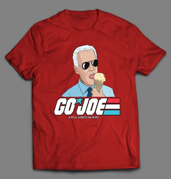 SLEEPY JOE ICE CREAM CONE "GO JOE A REAL AMERICAN HERO" CARTOON PARODY SHIRT