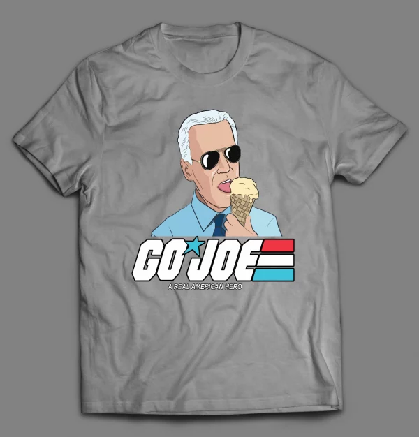 SLEEPY JOE ICE CREAM CONE "GO JOE A REAL AMERICAN HERO" CARTOON PARODY SHIRT