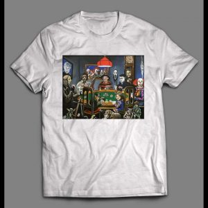 HORROR MOVIE KILLERS GAME OF POKER PAINTING HALLOWEEN SHIRT