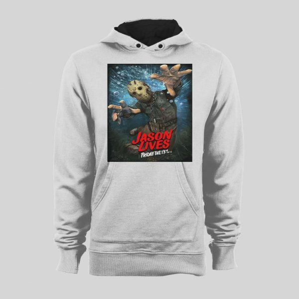 FRIDAY THE 13TH PART IV JASON LIVES MOVIE POSTER HALLOWEEN HOODIE / SWEATSHIRT