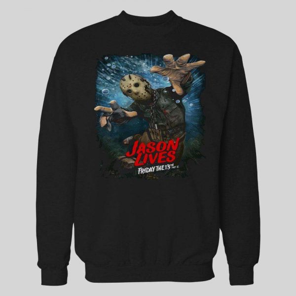 FRIDAY THE 13TH PART IV JASON LIVES MOVIE POSTER HALLOWEEN HOODIE / SWEATSHIRT