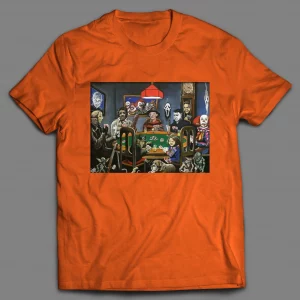 HORROR MOVIE KILLERS GAME OF POKER PAINTING HALLOWEEN SHIRT
