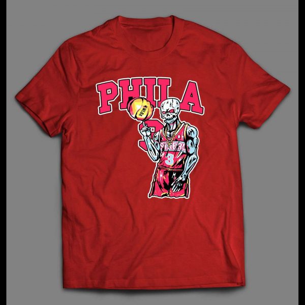 PHILADELPHIA #3 SKELETON BASKETBALL HIGH QUALITY SHIRT