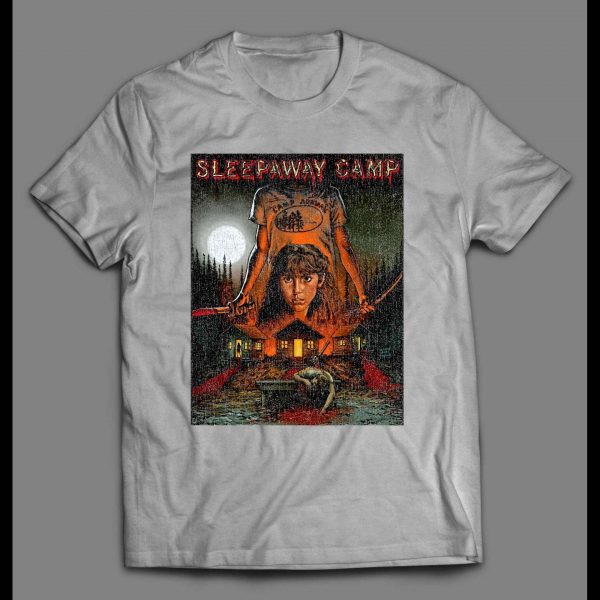 VINTAGE DISTRESSED STYLE SLEEPAWAY CAMP HORROR MOVIE POSTER HALLOWEEN SHIRT