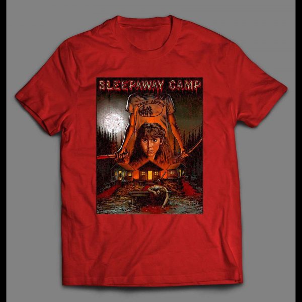 VINTAGE DISTRESSED STYLE SLEEPAWAY CAMP HORROR MOVIE POSTER HALLOWEEN SHIRT