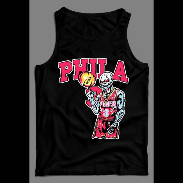 PHILADELPHIA #3 SKELETON BASKETBALL HIGH QUALITY MEN'S TANK TOP