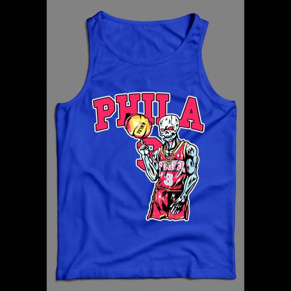 PHILADELPHIA #3 SKELETON BASKETBALL HIGH QUALITY MEN'S TANK TOP