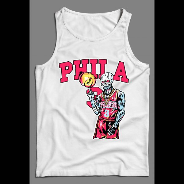 PHILADELPHIA #3 SKELETON BASKETBALL HIGH QUALITY MEN'S TANK TOP