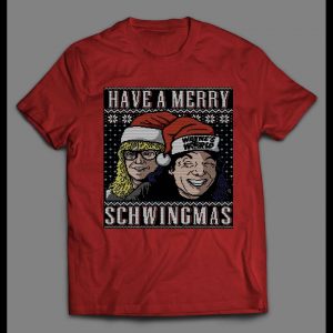 WAYNES WORLD MERRY SCHWINGMAS CHRISTMAS MEN'S SHIRT