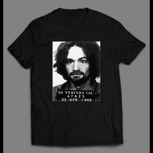 CHARLES MANSON MUGSHOT PHOTO SHIRT