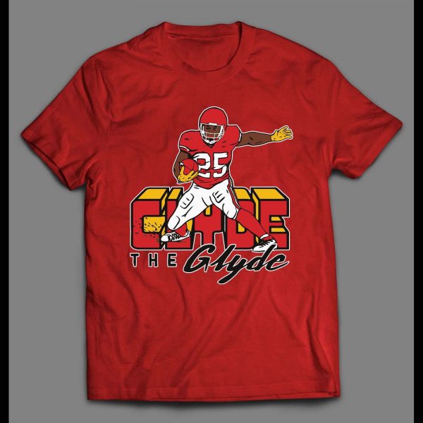 CLYDE THE GLYDE RUN CEH ARROWHEAD THE KC QUALITY FOOTBALL SHIRT