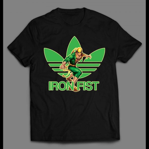 IRON FIST COMICBOOK HERO SPORTS WEAR PARODY SHIRT