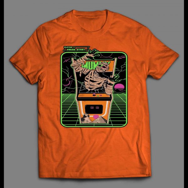 VINTAGE MUMMY ARCADE MACHINE HALLOWEEN SHIRT