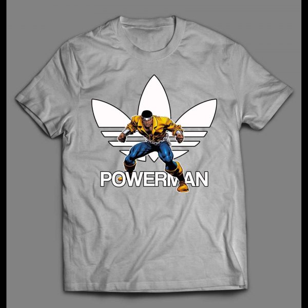POWERMAN COMICBOOK HERO SPORTS WEAR PARODY SHIRT