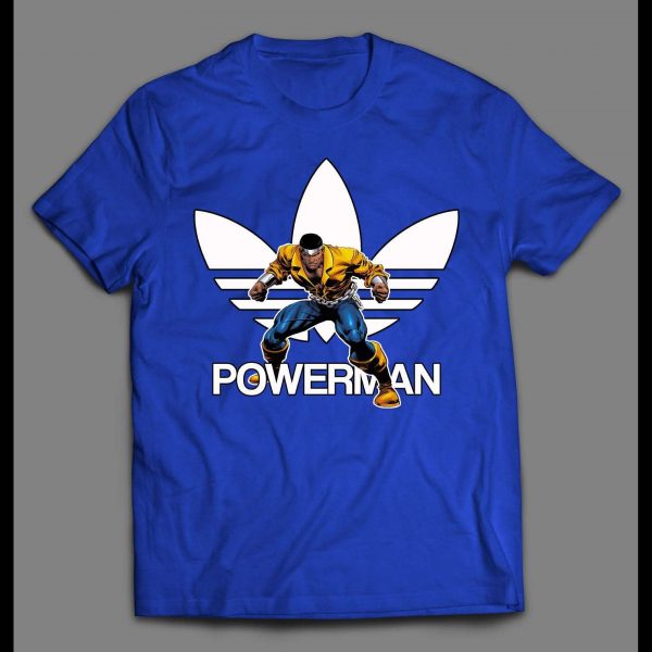 POWERMAN COMICBOOK HERO SPORTS WEAR PARODY SHIRT