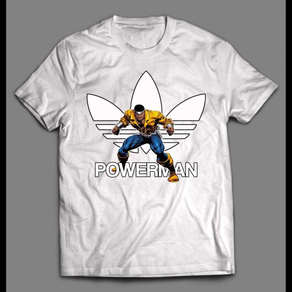 POWERMAN COMICBOOK HERO SPORTS WEAR PARODY SHIRT