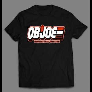 QB JOE CARTOON PARODY THROWING IS HALF THE BATTLE FOOTBALL SHIRT