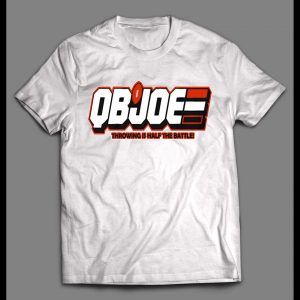 QB JOE CARTOON PARODY THROWING IS HALF THE BATTLE FOOTBALL SHIRT
