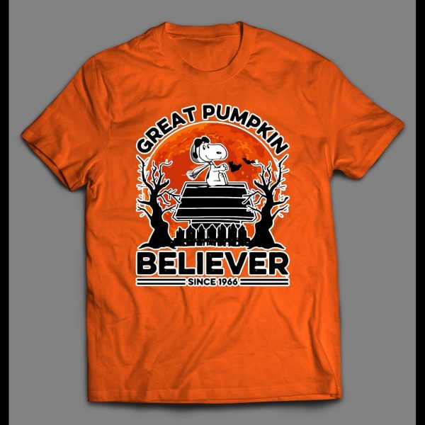 SNOOPY THE GREAT PUMPKIN BELIEVER MENS HALLOWEEN SHIRT
