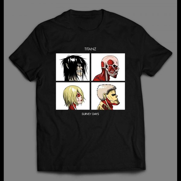 ATTACK ON TITAN X THE GORILLAZ SURVEY DAYZ PARODY HIGH QUALITY SHIRT