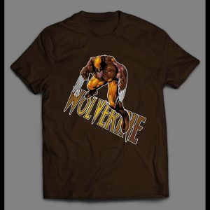 CLASSIC BROWN AND GOLD WOLVERINE COSTUME COMIC ART HIGH QUALITY SHIRT