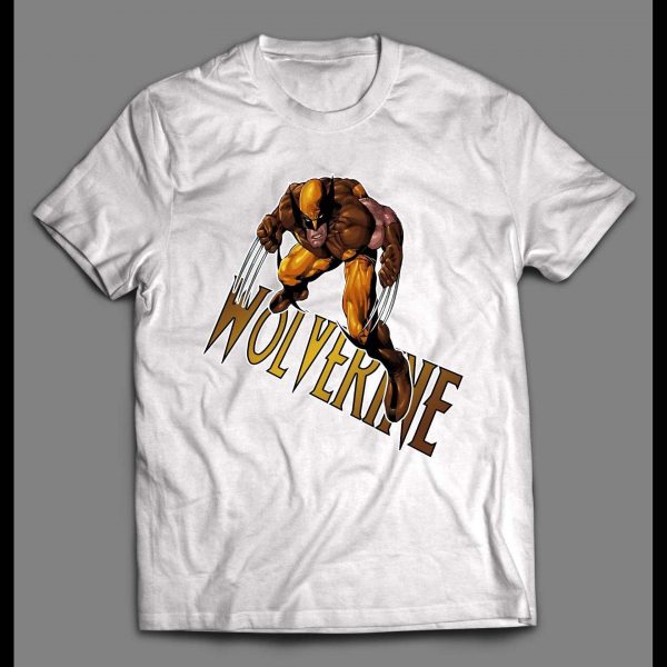 CLASSIC BROWN AND GOLD WOLVERINE COSTUME COMIC ART HIGH QUALITY SHIRT