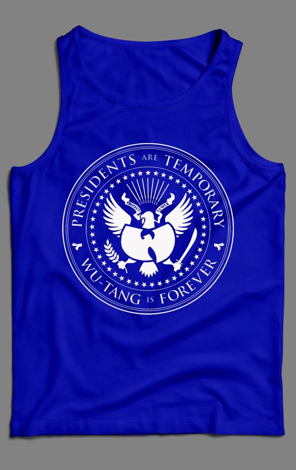 PRESIDENTS ARE TEMPORARY SHAOLIN CLAN IS FOREVER SEAL NEW YORK RAP MEN'S TANK TOP