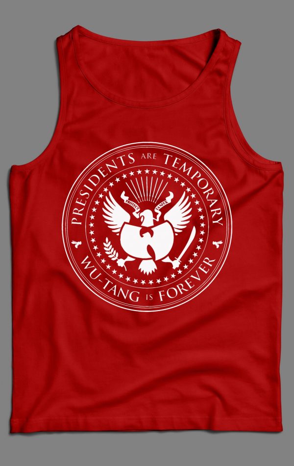 PRESIDENTS ARE TEMPORARY SHAOLIN CLAN IS FOREVER SEAL NEW YORK RAP MEN'S TANK TOP