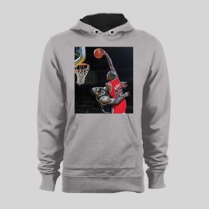 MJ DUNKS ON LEBRON HIGH QUALITY WINTER HOODIE /SWEATSHIRT