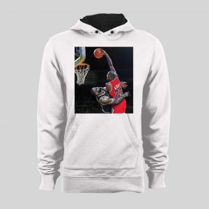 MJ DUNKS ON LEBRON HIGH QUALITY WINTER HOODIE /SWEATSHIRT
