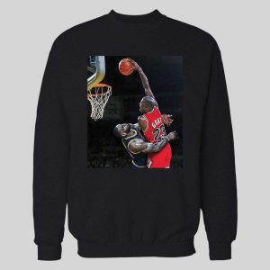 MJ DUNKS ON LEBRON HIGH QUALITY WINTER HOODIE /SWEATSHIRT