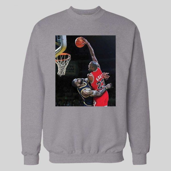 MJ DUNKS ON LEBRON HIGH QUALITY WINTER HOODIE /SWEATSHIRT