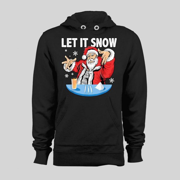 PARTY SANTA CLAUS LET IT SNOW CHRISTMAS HOODIE /SWEATSHIRT