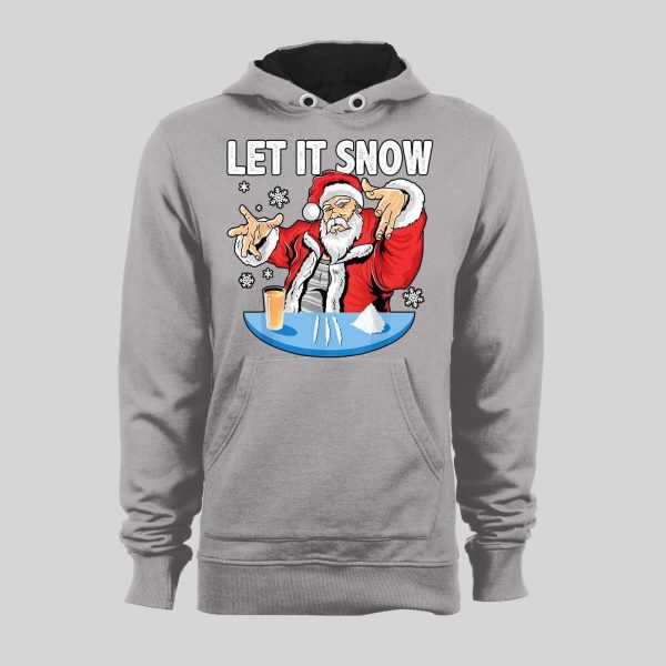 PARTY SANTA CLAUS LET IT SNOW CHRISTMAS HOODIE /SWEATSHIRT