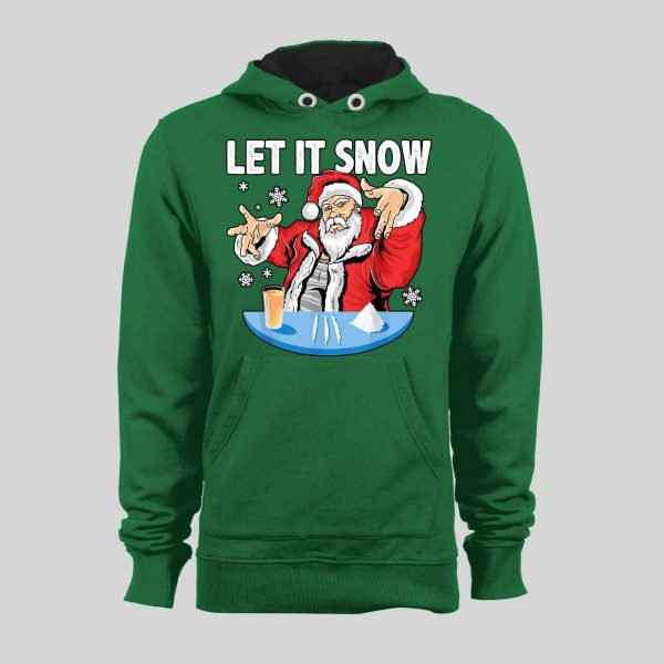 PARTY SANTA CLAUS LET IT SNOW CHRISTMAS HOODIE /SWEATSHIRT