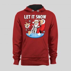 PARTY SANTA CLAUS LET IT SNOW CHRISTMAS HOODIE /SWEATSHIRT