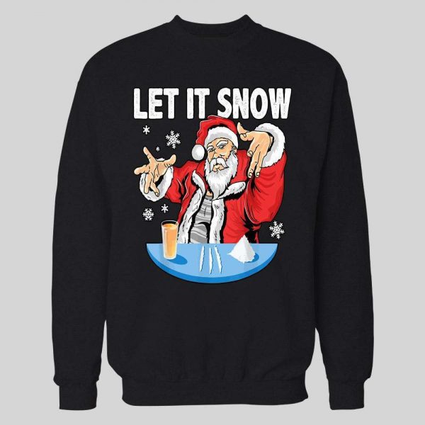 PARTY SANTA CLAUS LET IT SNOW CHRISTMAS HOODIE /SWEATSHIRT