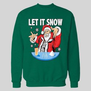 PARTY SANTA CLAUS LET IT SNOW CHRISTMAS HOODIE /SWEATSHIRT
