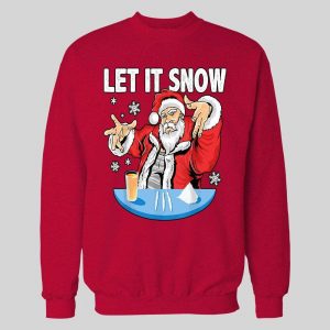PARTY SANTA CLAUS LET IT SNOW CHRISTMAS HOODIE /SWEATSHIRT