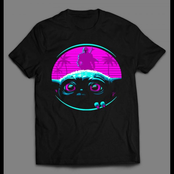 MANDO AND THE STAR BABY ALIEN RETRO STYLE SHIRT