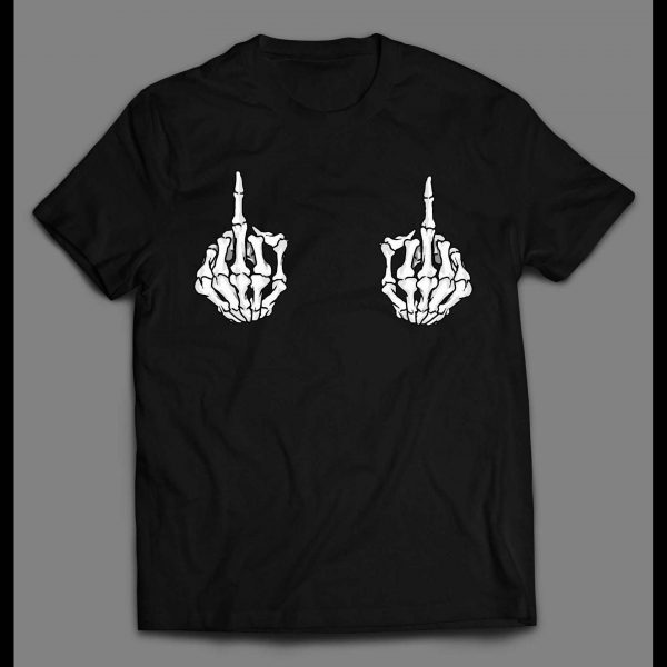 FUNNY SKELETONAL MIDDLE FINGERS HALLOWEEN SHIRT