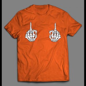 FUNNY SKELETONAL MIDDLE FINGERS HALLOWEEN SHIRT