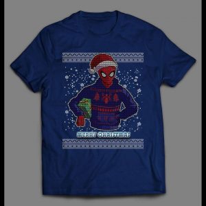 SPIDEY MERRY CHRISTMAS HIGH QUALITY HOLIDAY PATTERN SHIRT