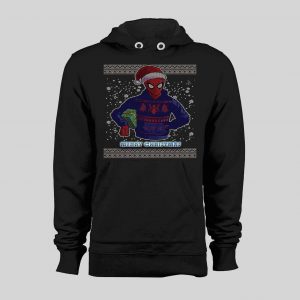 SPIDEY MERRY CHRISTMAS HIGH QUALITY HOLIDAY PATTERN HOODIE / SWEATSHIRT
