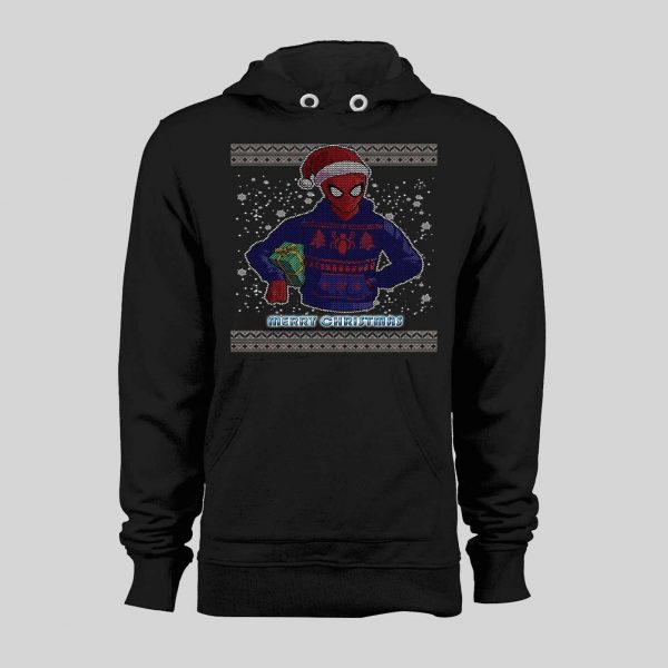 SPIDEY MERRY CHRISTMAS HIGH QUALITY HOLIDAY PATTERN HOODIE / SWEATSHIRT