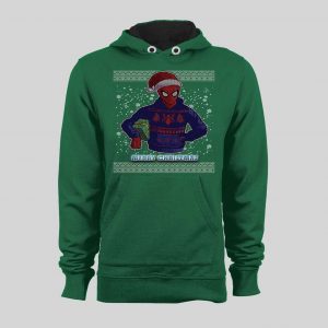 SPIDEY MERRY CHRISTMAS HIGH QUALITY HOLIDAY PATTERN HOODIE / SWEATSHIRT
