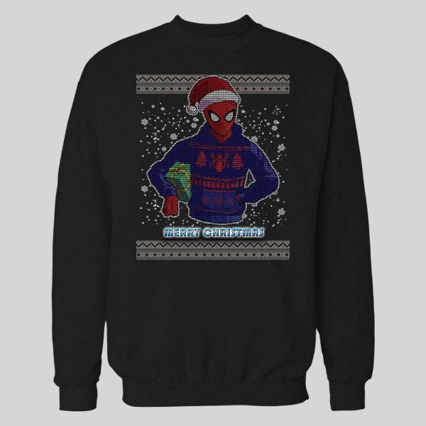 SPIDEY MERRY CHRISTMAS HIGH QUALITY HOLIDAY PATTERN HOODIE / SWEATSHIRT