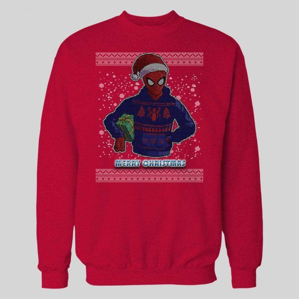 SPIDEY MERRY CHRISTMAS HIGH QUALITY HOLIDAY PATTERN HOODIE / SWEATSHIRT